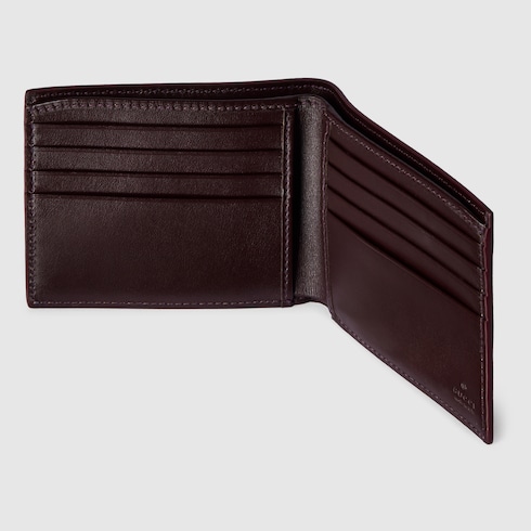 酒红色内饰GG双折钱包