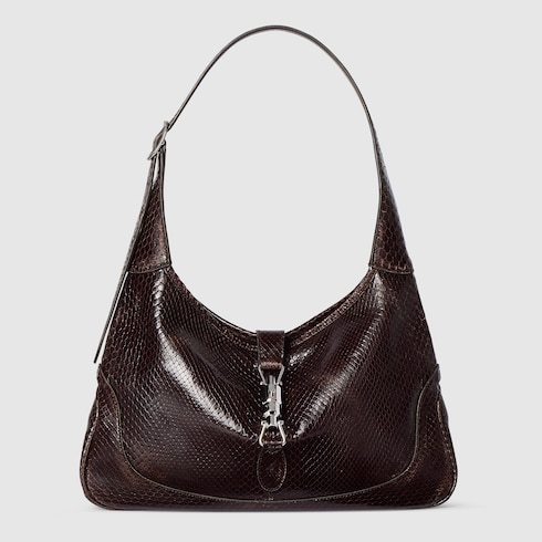 Mittelgroße Gucci Jackie 1961 Tasche aus Pythonleder