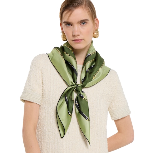 Printed GG silk jacquard carré