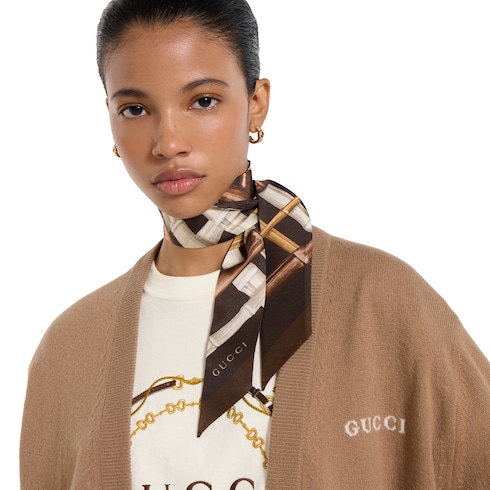 Nastro in twill di seta stampato