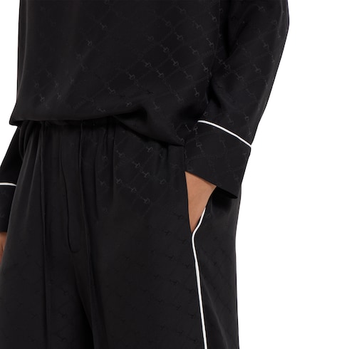 Horsebit silk jacquard pant