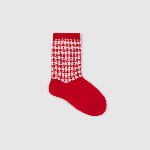 Baby gingham cotton socks