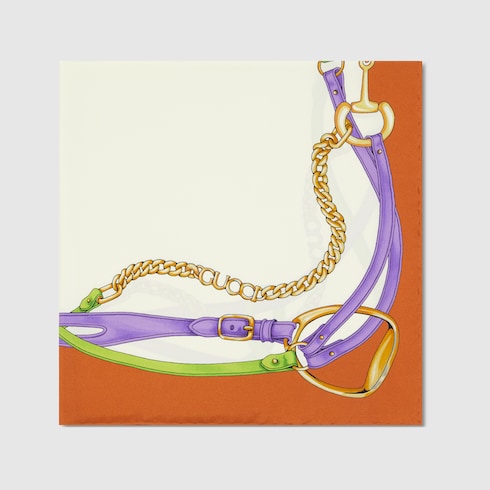 Carré en jacquard de soie GG à imprimé