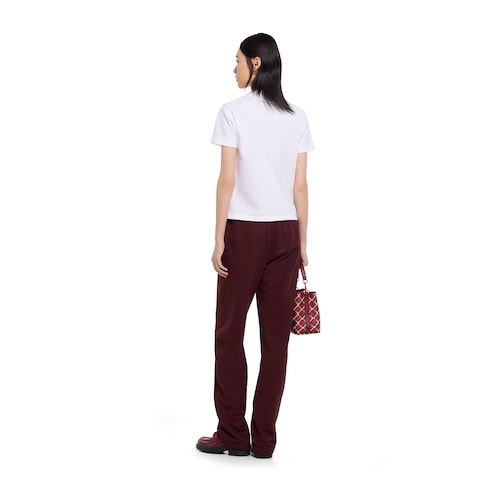 Pantalone leisure in jersey di cotone con ricamo