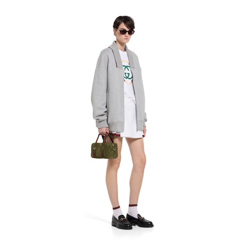 Veste zippée en jersey de coton avec bande Web 