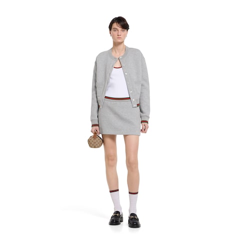 Cardigan aus Baumwolljersey mit Web 