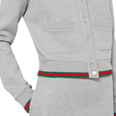 Cardigan en jersey de coton avec bande Web 