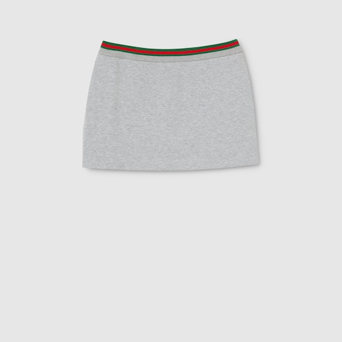 Cotton jersey skirt with Web 