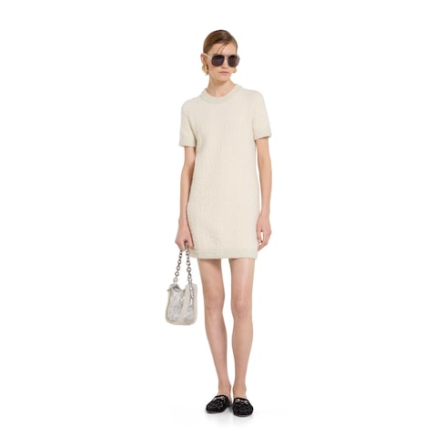 Wool lamé bouclé dress