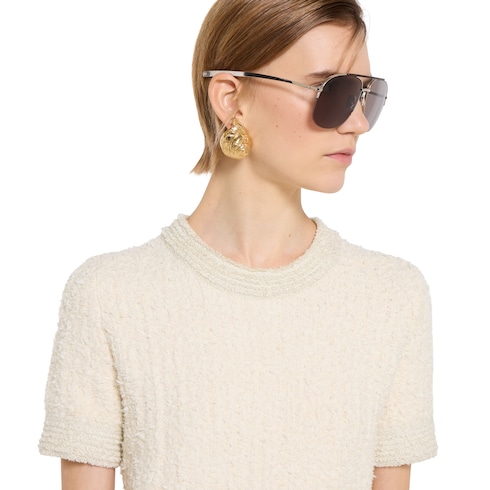 Wool lamé bouclé dress