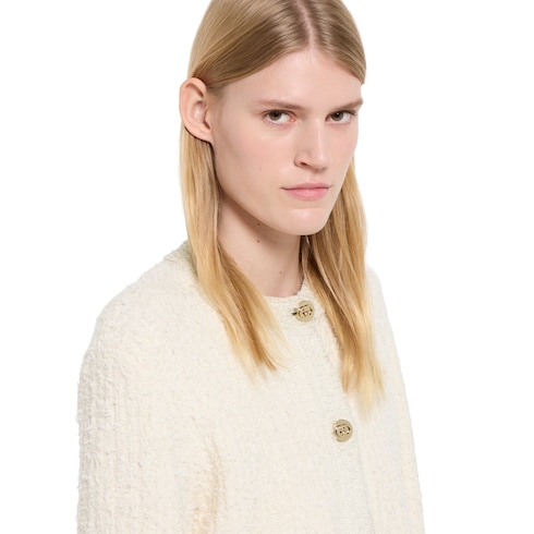 Cardigan en laine bouclée lamée