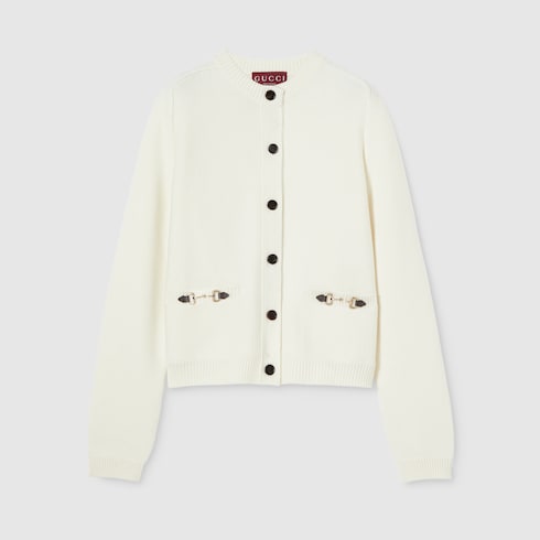 Chaqueta de punto de cashmere de lana con Horsebit