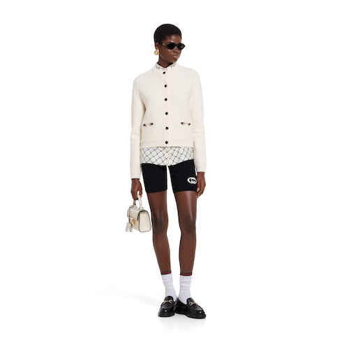 Chaqueta de punto de cashmere de lana con Horsebit