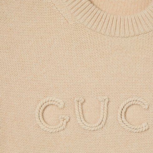 Wool cashmere jumper with embroidery