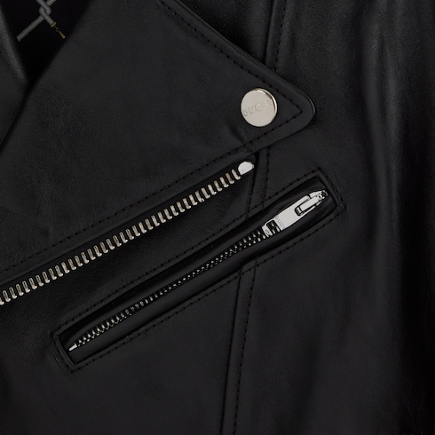 Chaqueta de piel brillante suave 