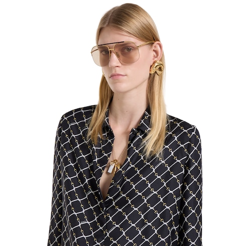 Chemise en twill de soie avec imprimé