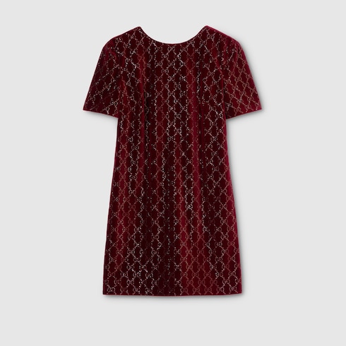 Kleid aus Baumwollsamt mit Stickerei