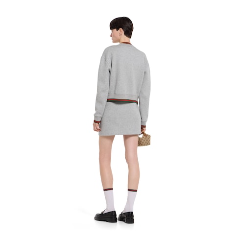 Cardigan en jersey de coton avec bande Web 