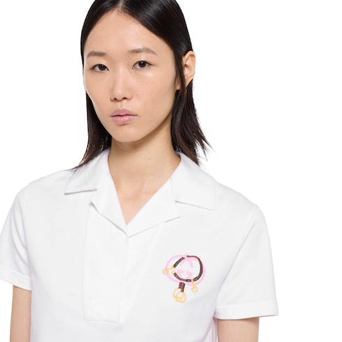 Polo en piqué de coton avec broderie