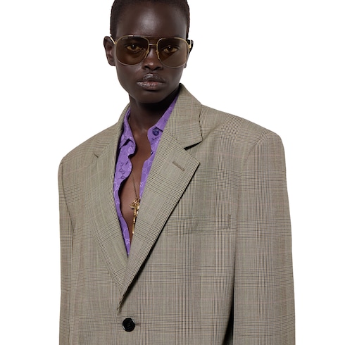 Blazer aus Wolle mit Prince of Wales-Karomuster