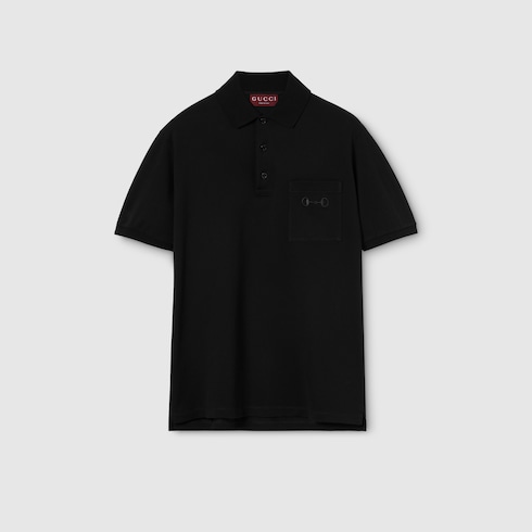 Polo en piqué de coton avec broderie