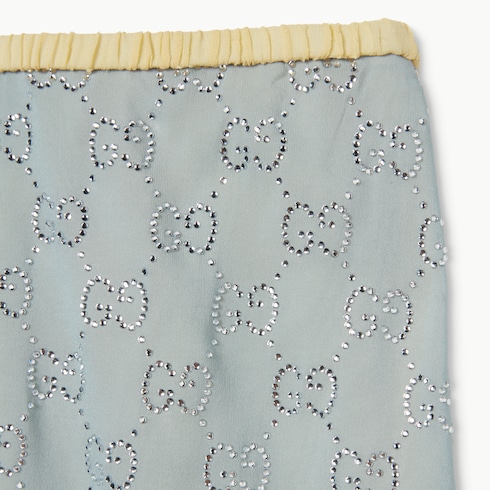 Rock aus Stretch-Seidenchiffon mit Kristallen