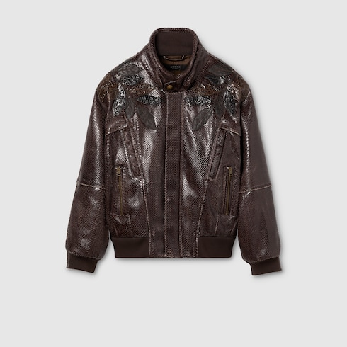 L*e様 GUCCI ダークブラウン ボンバージャケット レザー ボンバージャケット ・ダークブラウン | GUCCI公式