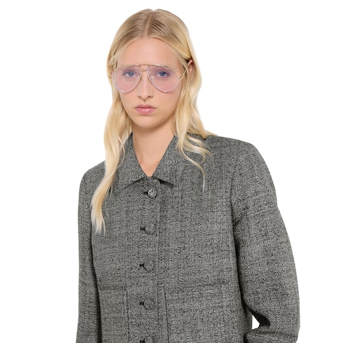 Chaqueta de lana grisaille