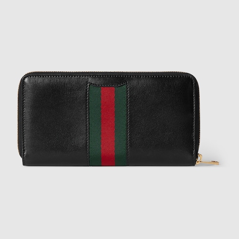 Gucci Horsebit Web Brieftasche mit Rundumreißverschluss