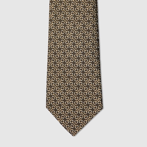 Corbata de jacquard de seda Horsebit