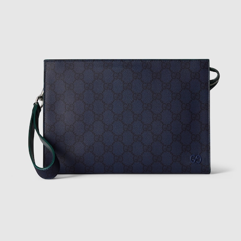 Mittelgroße Pouch mit grünem Besatz
