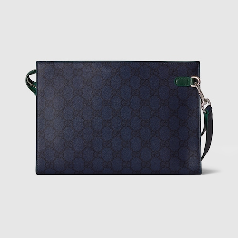 Mittelgroße Pouch mit grünem Besatz