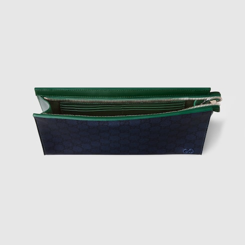 Cartera de mano con ribete verde mediana