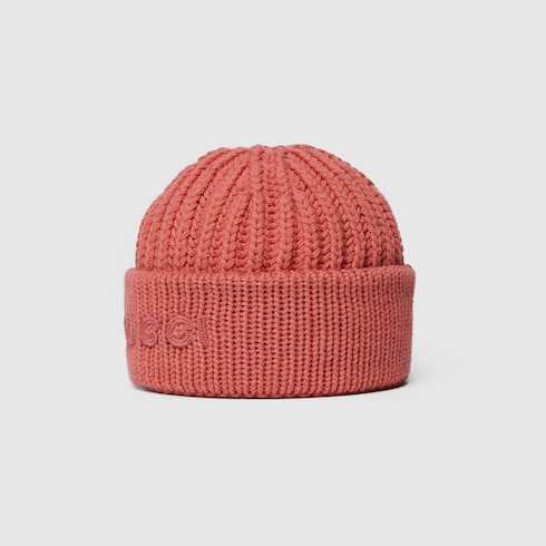 Wool cashmere hat with embroidery