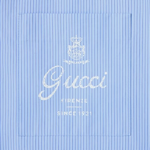 细条纹棉府绸保龄球衫