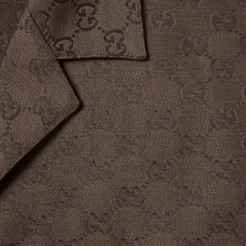 Camisa de bolos de mezcla de lino y lona GG