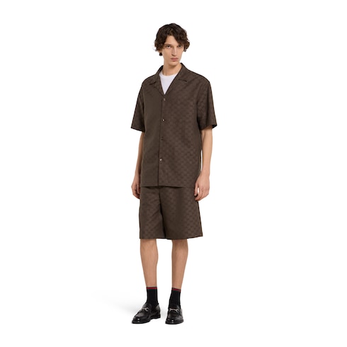 GG帆布亚麻混纺短裤