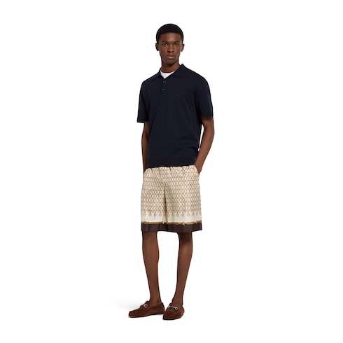 Short de sarga de seda estampado