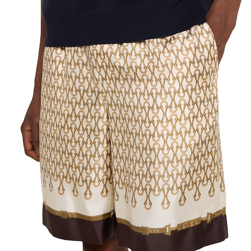 Shorts in twill di seta stampati