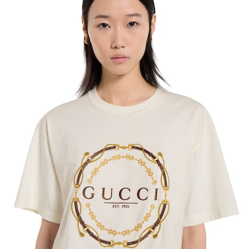 Camiseta de punto de algodón con estampado