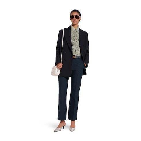 Pantalón de gabardina de algodón con GG