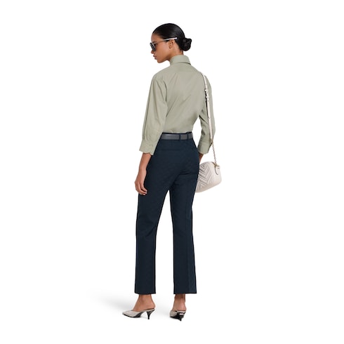 Pantalones de gabardina de algodón con GG