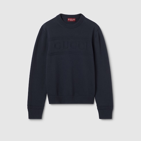 Pull en maille de coton et laine avec intarsia