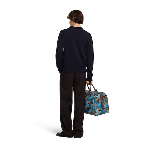 Pull en maille de coton et laine avec intarsia