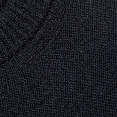 Knit cotton wool sweater with intarsia