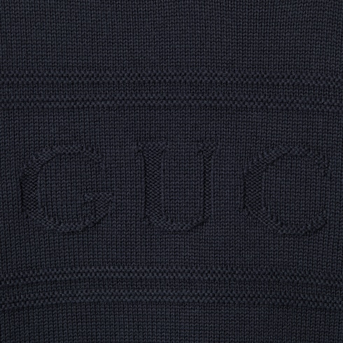 Knit cotton wool sweater with intarsia