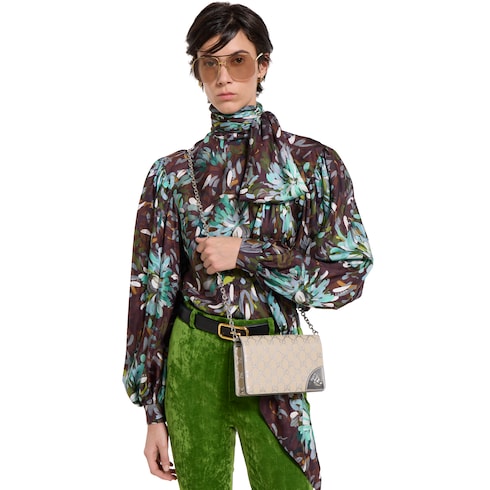 GG Emblem Brieftasche mit Kettenriemen