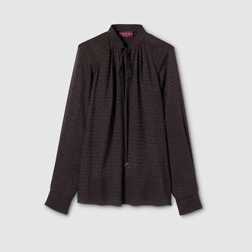 Chemise en jacquard de soie à détail Mors