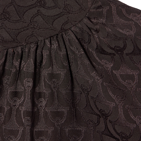 Horsebit silk jacquard dress