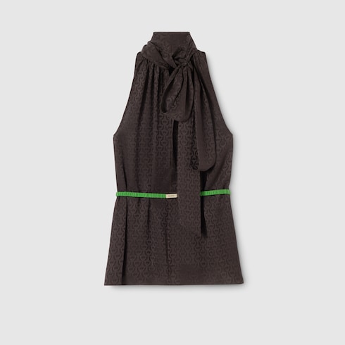 Horsebit silk jacquard dress